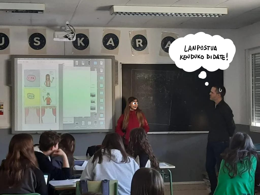 josevisky's tweet photo. Pasa den astean Etxarri-Aranatz, Ondarroa, Agurain, Orereta eta Ziburuko ikastoletan izan nintzen Ikastolen 3. komiki lehiaketa dinamizatzen. Euskal komikiak badu etorkizuna! 💪💪💪
Gazteak! Animatu parte hartzera! Maiatzak 18 arte duzue epea ✍️😉👌 https://t.co/ZtYLETElWL