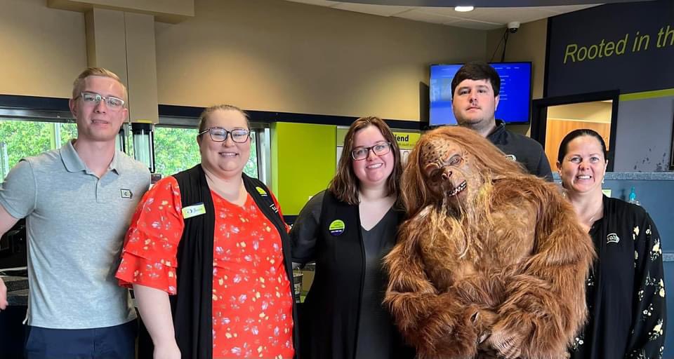 tcbanytime's tweet photo. Big Foot was interested in Totally Free checking today!  #findbigfoot https://t.co/U6wx4685fX