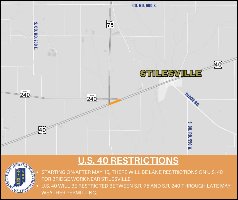 INDOT West Central on Twitter "📝 A reminder that TOMORROW, there will