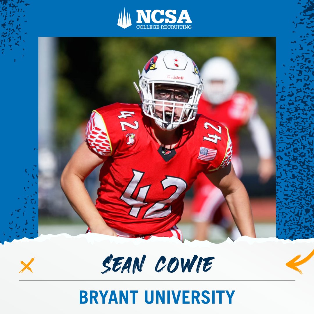 NCSA_Football's tweet photo. Congratulations on your commitment to Bryant University!! @seancowie60
We look forward to seeing your continued success on and off the field, Sean. #NCSACommit23 https://t.co/2zM3Yi8t2r
