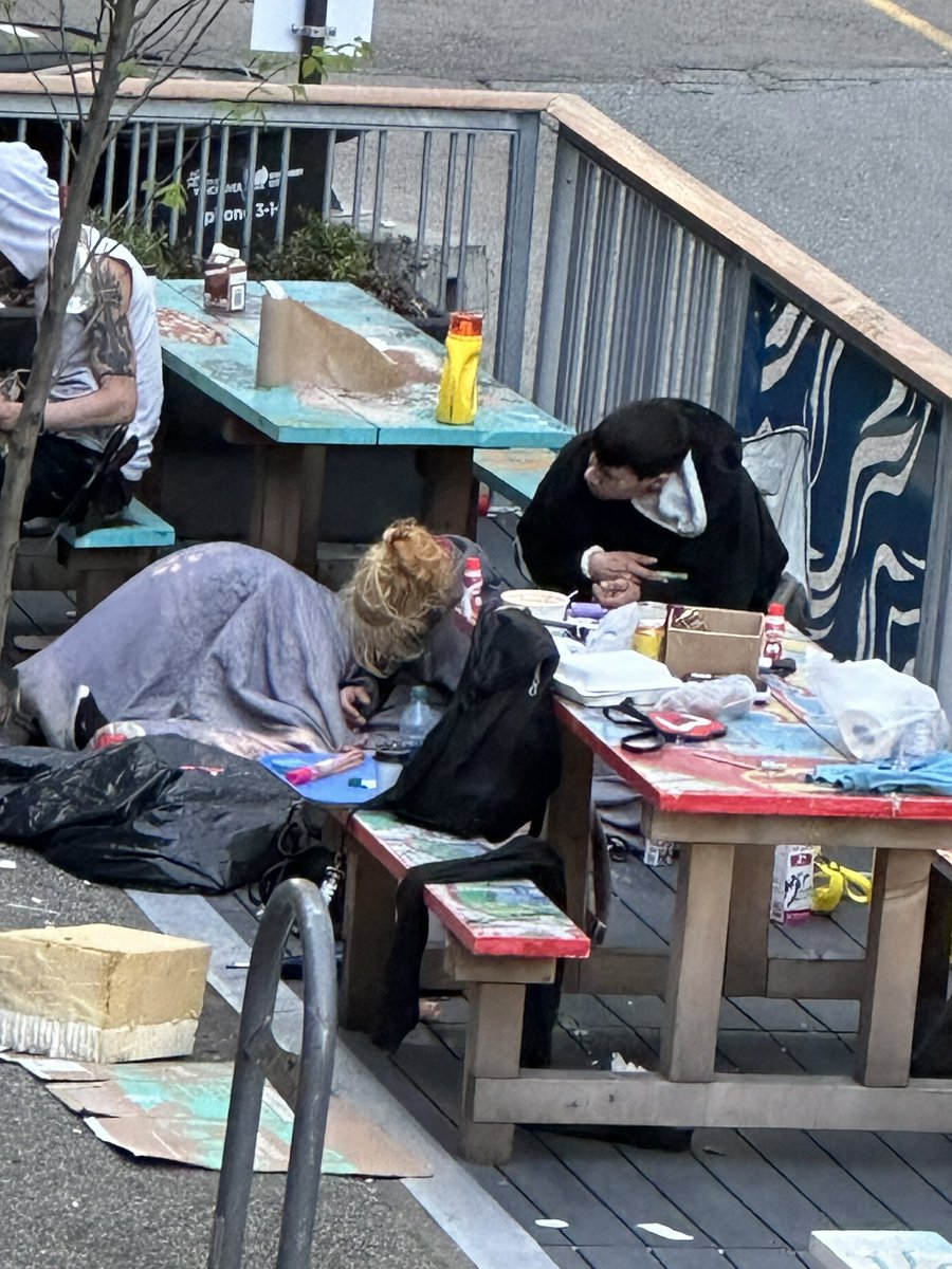 SeedyVancouver's tweet photo. 2-3 years after opening the injection site Downtown/Yaletown, we are losing the neighborhood, it attracts more addicts, they leave garbage,  piss everywhere, misbehave. Harm reductionists have no considerations for the citizens of the neighborhood they’re in.
@CityofVancouver @KenSimCity @PeterMeiszner @VancouverPD @VCHhealthcare @tourismbc
