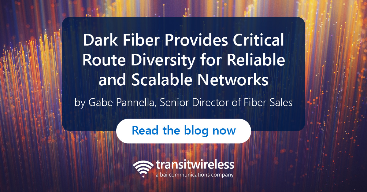 How does dark fiber create route diversity and develop high-performance networks? 
 
In our new blog, Gabe Pannella, Transit Wireless' Senior Director of Fiber Sales explores how!
 
Read the full blog at lnkd.in/dCcHVNVj.
 
#DarkFiber #Connectivity #CommunicationsNetworks
