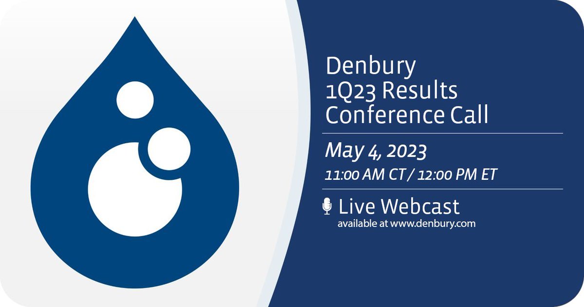 DenburyInc's tweet photo. Tune in to the live webcast of Denbury’s 1Q23 Results Conference Webcast tomorrow, May 4th at 11:00 AM CT / 12:00 PM ET 
https://t.co/8fP9ZC5Eva https://t.co/HKcTDLl9wC