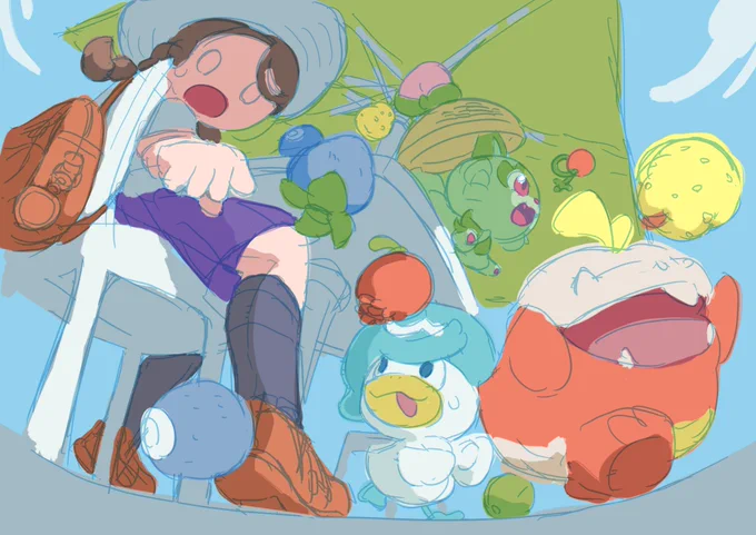 親戚の子からのリクエスト の、ラフ