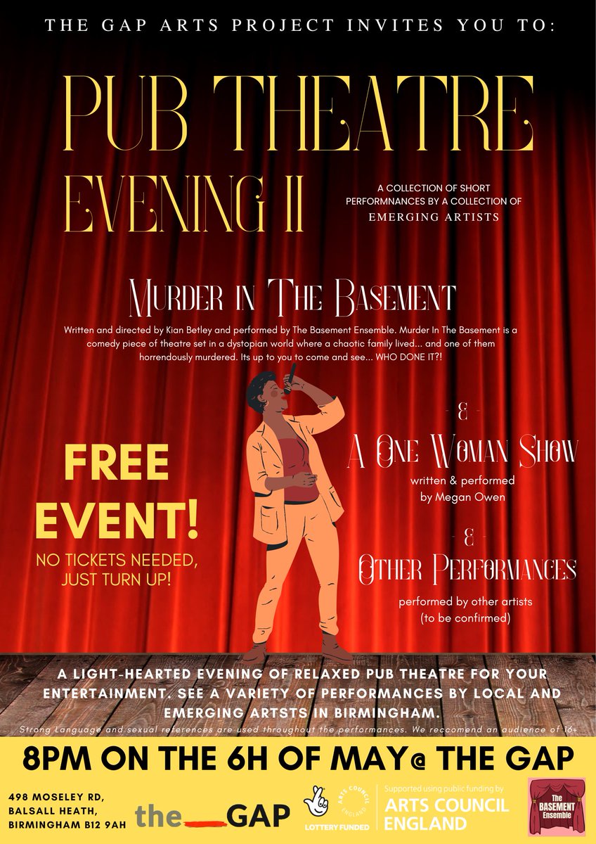 The GAP (@the____gap) on Twitter photo Join us this Saturday 6th May for an evening of short performances by young theatre makers... Free! Just show up. Starts at 8pm Join us this Saturday 6th May for an evening of short performances by young theatre makers... Free! Just show up. Starts at 8pm