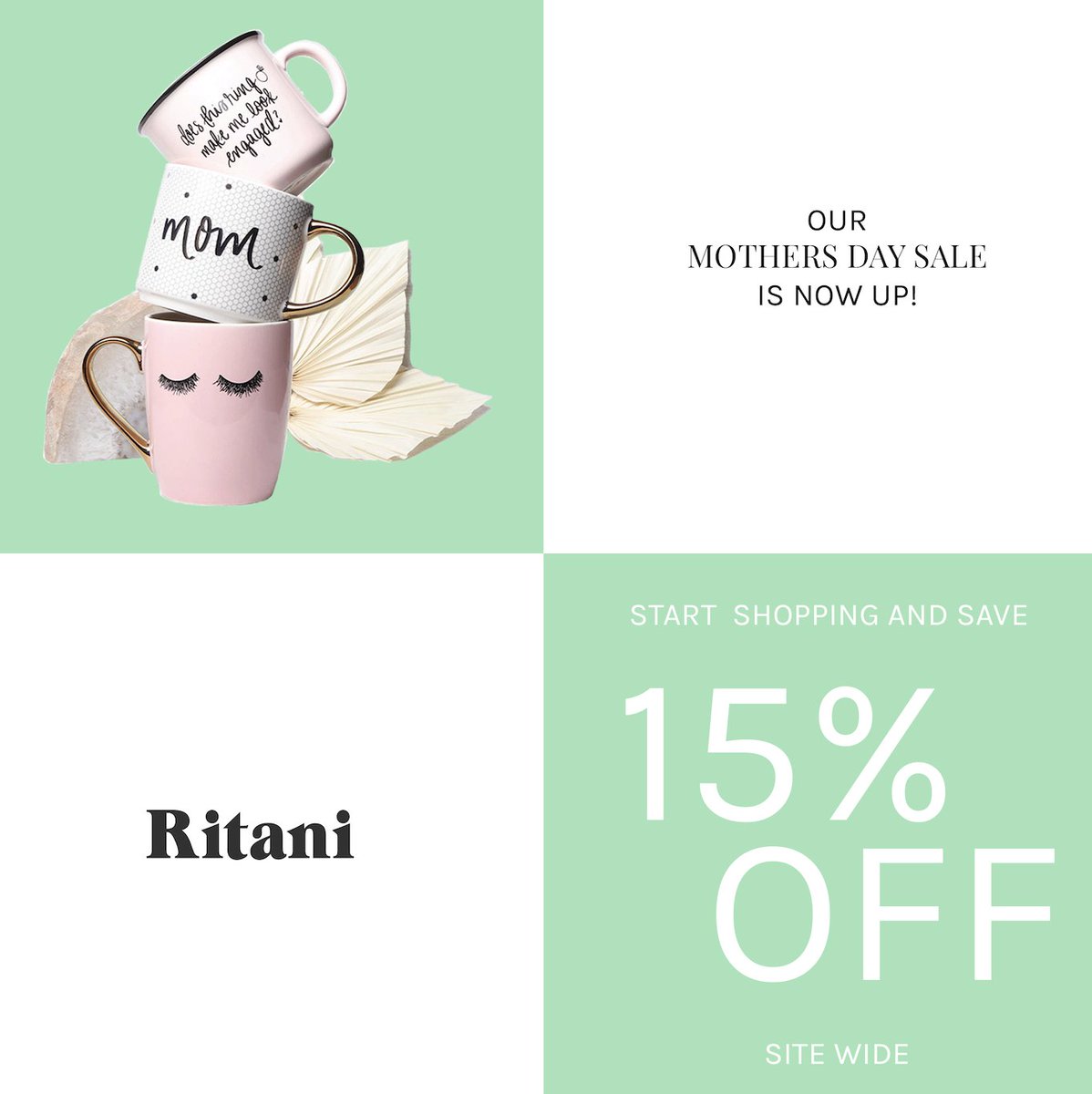 Ritani's tweet photo. Mother's Day is around the corner. From diamonds to mom mug's we got you covered! Take advantage of our Site wide sale! Discount code SPRING15
https://t.co/jzxMEH9CFx https://t.co/tADheAkVxW