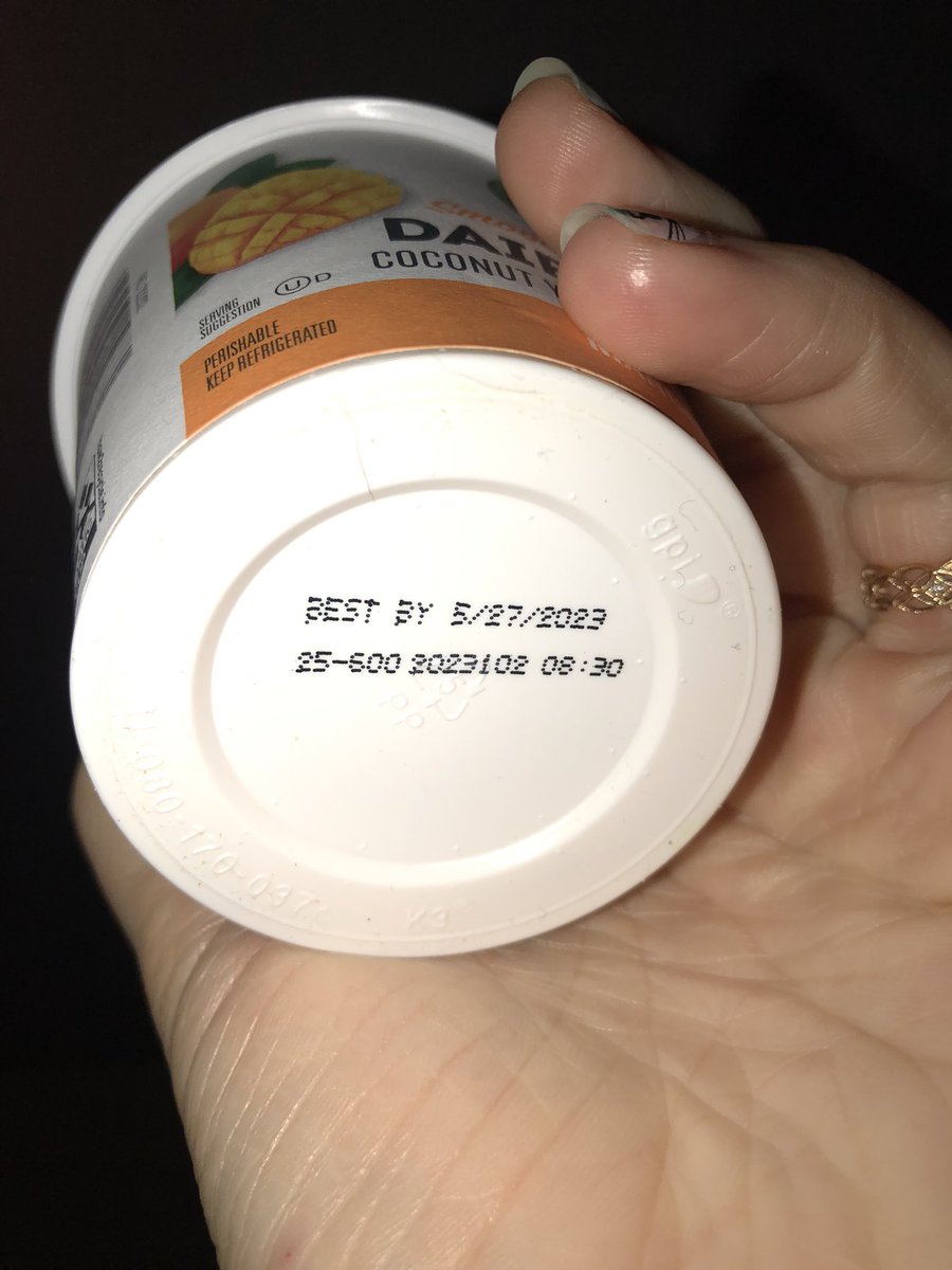 ca5ever's tweet photo. Hello @Safeway I was trying to find a way to submit an issue online and couldn’t. I opened this Open Nature yogurt today, 5/3/23, and noticed an odd taste when I licked the yogurt off the lid. Then saw it had a thin fuzzy white growth. Expires 5/27. https://t.co/LKSHDOBIjC