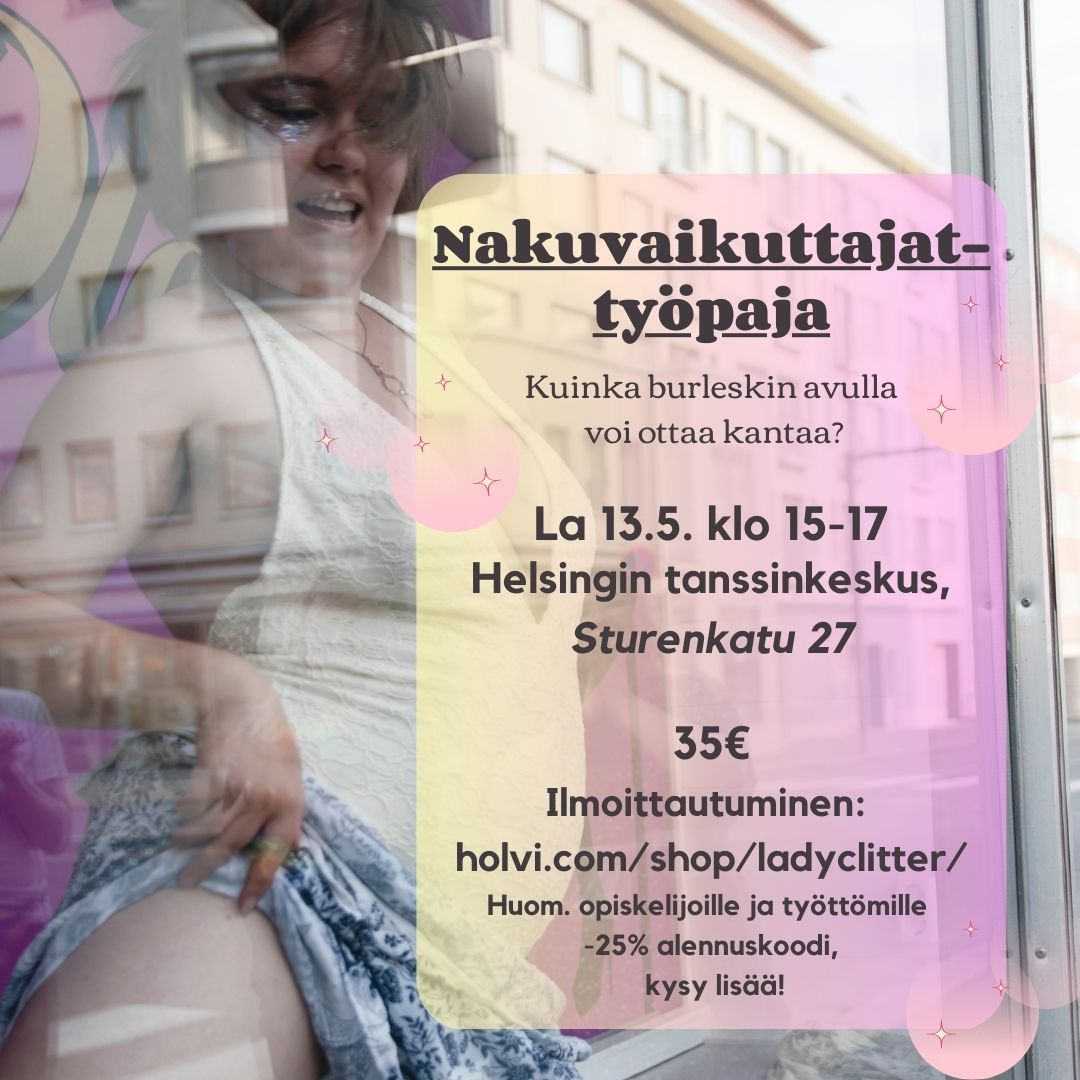 ladyclitter's tweet photo. Tervetuloa viikon päästä oppimaan burleskin vaikuttavasta voimasta ✨
Lisätietoa ja ilmoittautuminen täältä: https://t.co/5b90DcAqBt https://t.co/erm0s88RGA