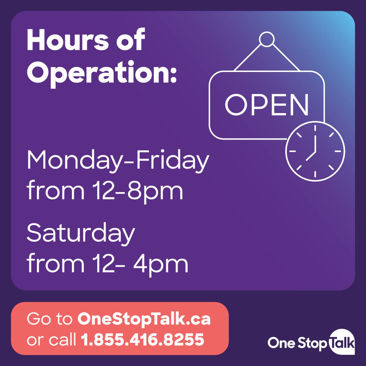 Children, youth and their families in Ontario now have access to after-hours mental health support. One Stop Talk provides children and youth prompt access to care in a format tailored to their needs. #ChildandYouth #ON #MentalHealth