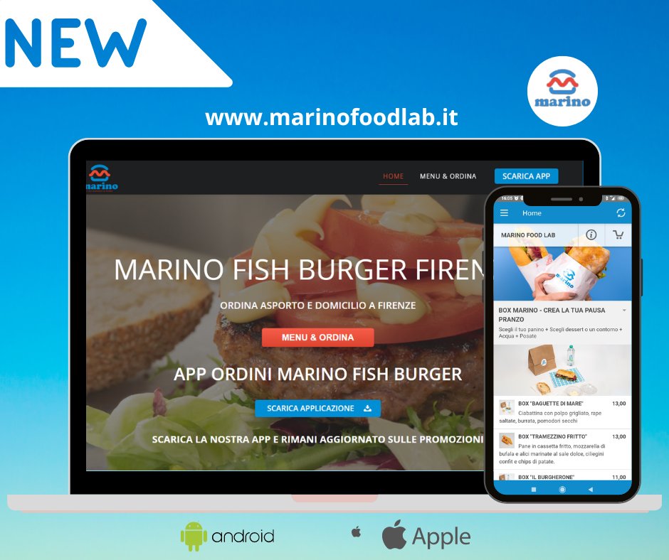 overplacecom's tweet photo. ➡️ È con grande piacere che annunciamo l'uscita del nuovo sito e dell'applicazione per i clienti Burger Marino a Firenze. 

🍔 Burger Marino consente ai clienti di ordinare online dal bottone "menu e ordina" e di usufruire del servizio asporto e delivery della… https://t.co/nCI5B8kKWA