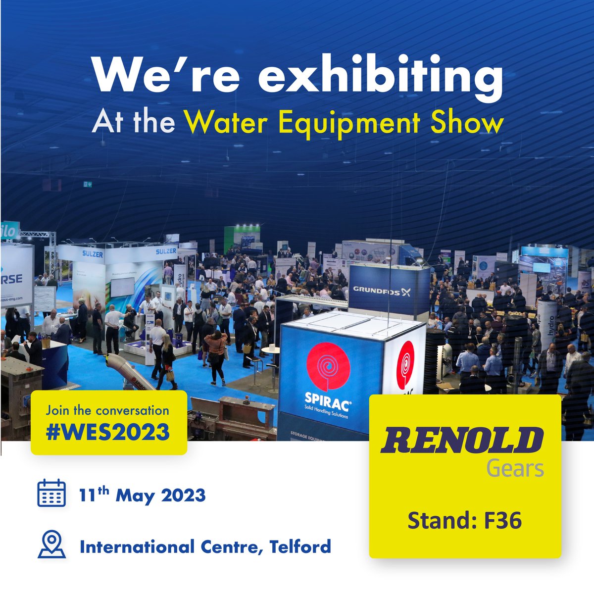 Renold Gears are exhibiting at the Water Equipment Show at the International Centre, Telford on the 11 May.
You can find us on stand F36 where we will be showcasing our new BTL Series Bridge Scraper Drives.
#WES2023
