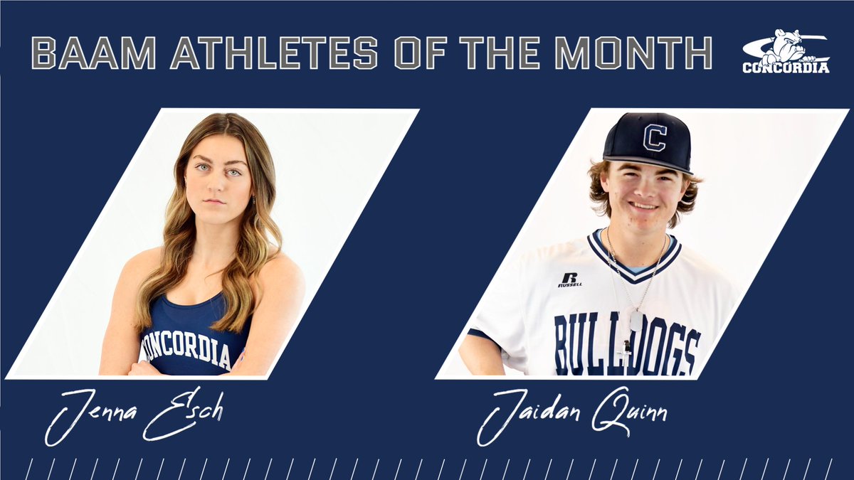 Congrats to our Bulldog Athletic Association Athletes of the Month for April 2023. 👏

🎽 Jenna Esch, <a href="/cunetfxc/">CUNE Track & Field/XC</a> 
⚾ Jaidan Quinn, <a href="/cunebaseball/">Bulldog Baseball</a> 

🔗 bit.ly/3ntslDJ.