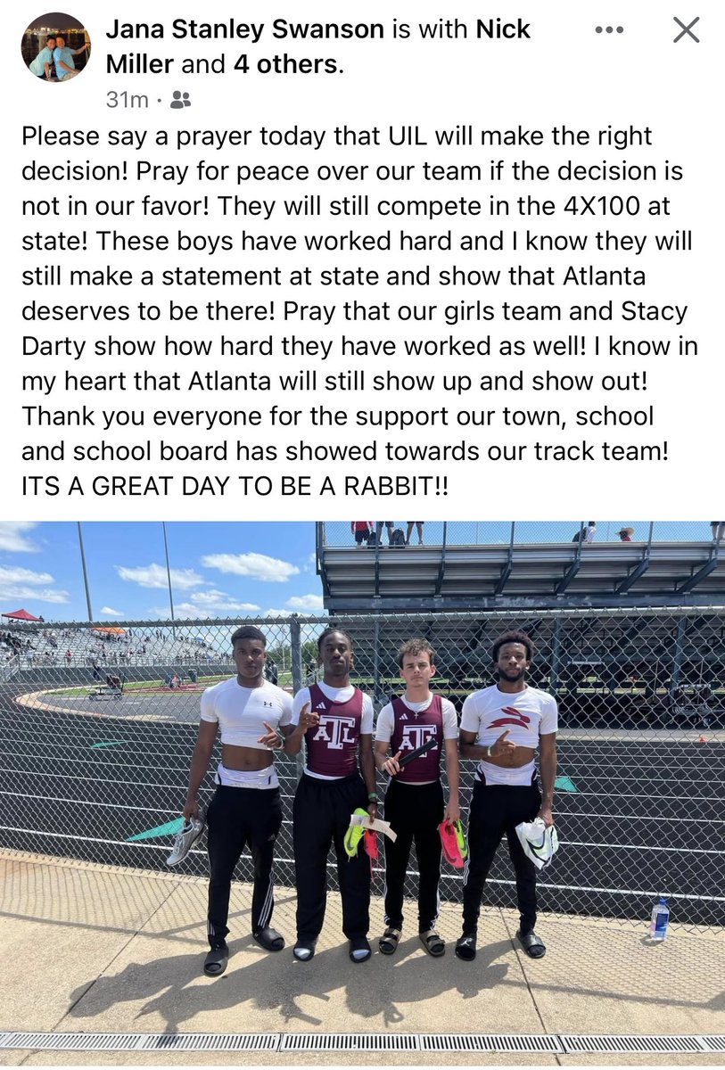 What Right is Right and what’s Wrong is Wrong!! These guys have been dominating ALL year in these 3 Relays and now they get DQ’d in 2 of them?? Please pray that <a href="/uiltexas/">Texas UIL</a> makes the Right call on this one. 🙏🏾🙏🏾🙏🏾!!