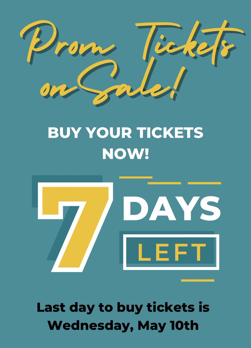 Hurry and buy your tickets before it’s too late! Only 7 days left!!
