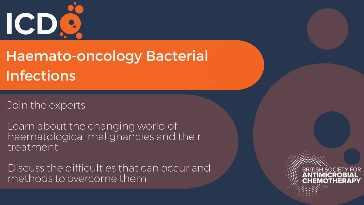 BSACandJAC's tweet image. Are you an early-stage clinician interested in haematological #infections? The #ICDhaem course in our Infection Clinical Dilemmas series explores the common infection issues in haemato-oncology patients and the best ways to manage them 🦠 Join now! 👇 infectionclinicaldilemmas.co.uk/webinar/haemat…