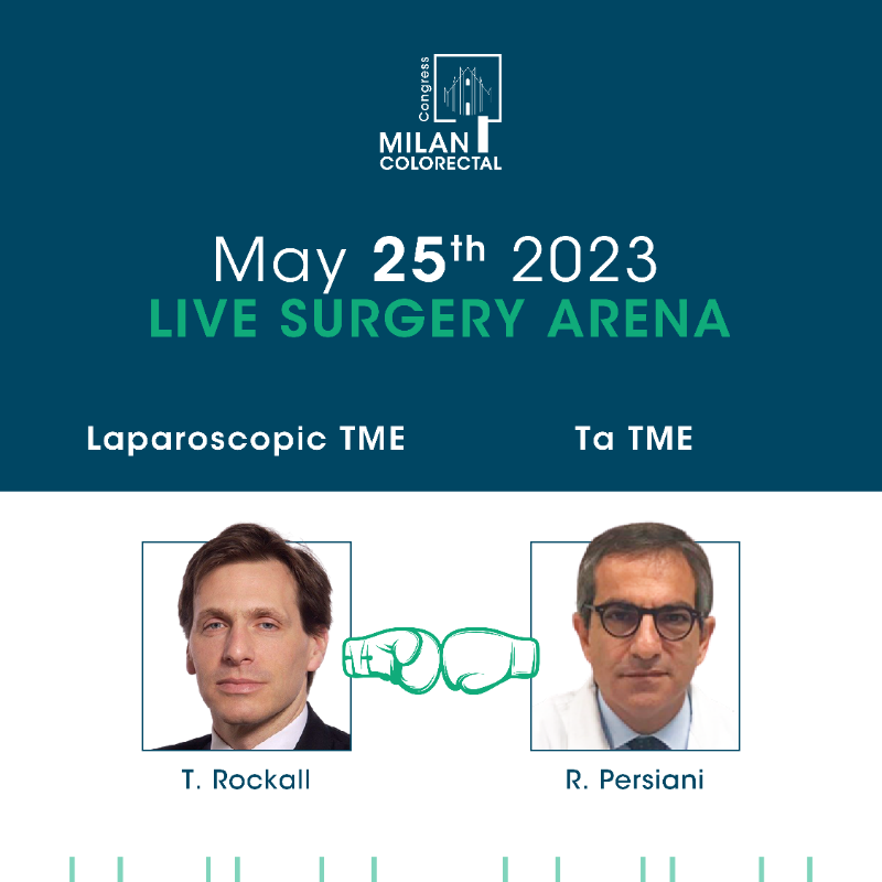 Colorectal2023's tweet photo. During the Milan Colorectal Congress there will be a real "Live surgery arena" where we will compare different surgery techniques addressed by different expert professors.
 
📅 May 25th 2023

Prof. Persiani's Ta TME
vs.
Laparoscopic TME of Prof. Rockall

Register Now ⤵️