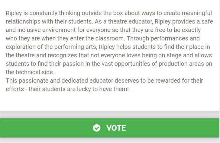 Voting is still open for Austin Monthly's Thank a Teacher contest through May 7th! You can vote every hour! Please vote and RT so I can win some summer vacation money! austinmonthly.com/thank-a-teache…