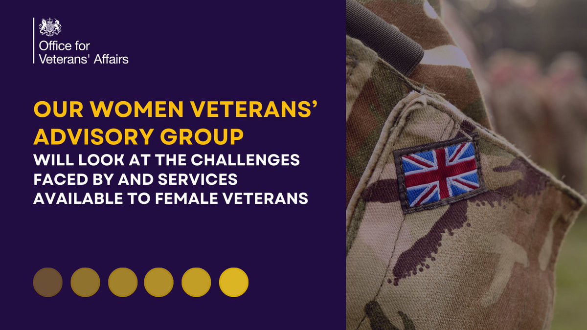To inform the upcoming Women Veterans’ Strategy we’re creating an Advisory Group of experts from across government, charities, academia and the OVA.

The group will be involved in drafting the Strategy, which will look at the specific needs and challenges faced by women veterans.