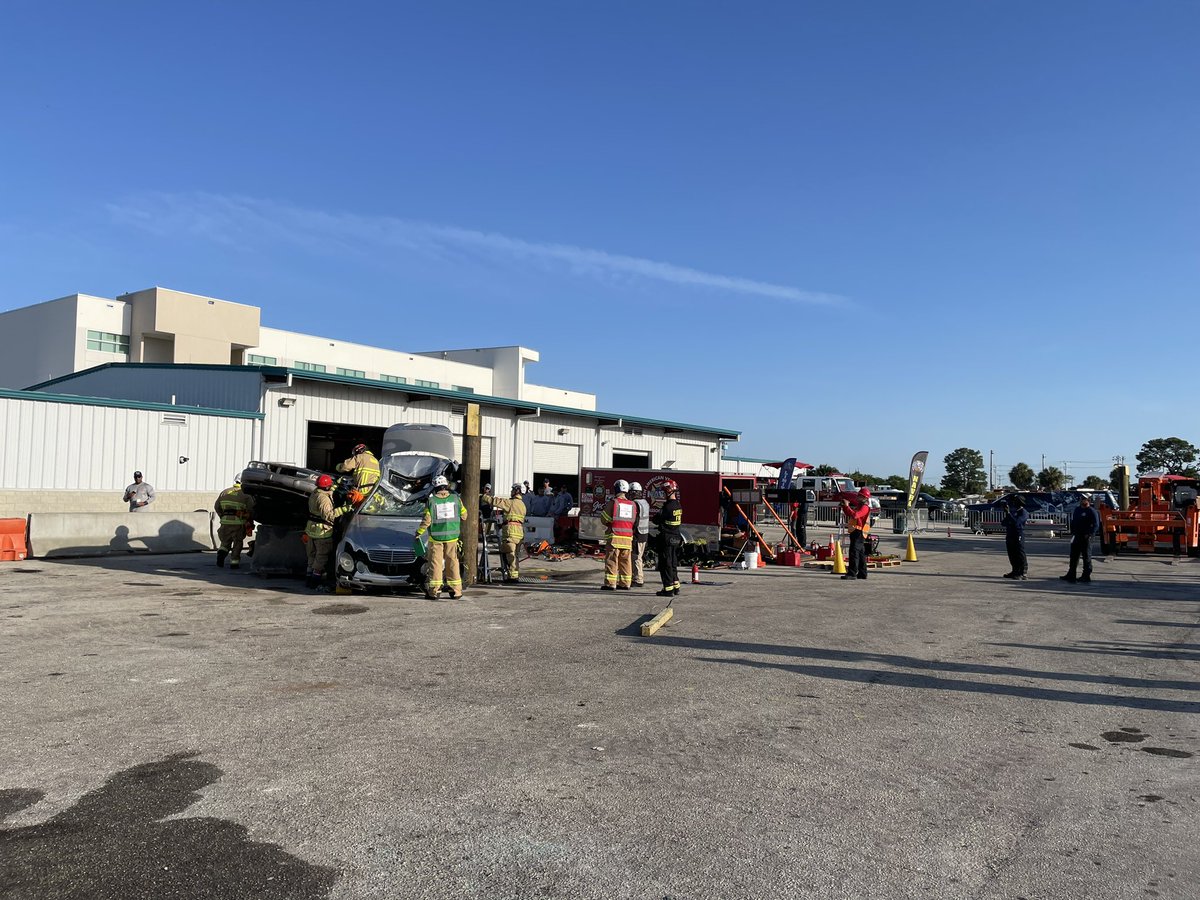 First responders across the country are competing this week & putting their skills to the test at the Palm Beach State College Invitational. This is one of many competitions taking place - removing injured people from a car accident. @WPBF25News