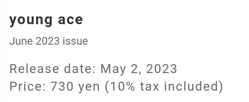 @emotionles_mess Oh then it's still next month. The BSD chapters are released in Young Ace magazine and the releases are one month ahead. For example the June issue already got released this month when we got the new chapter