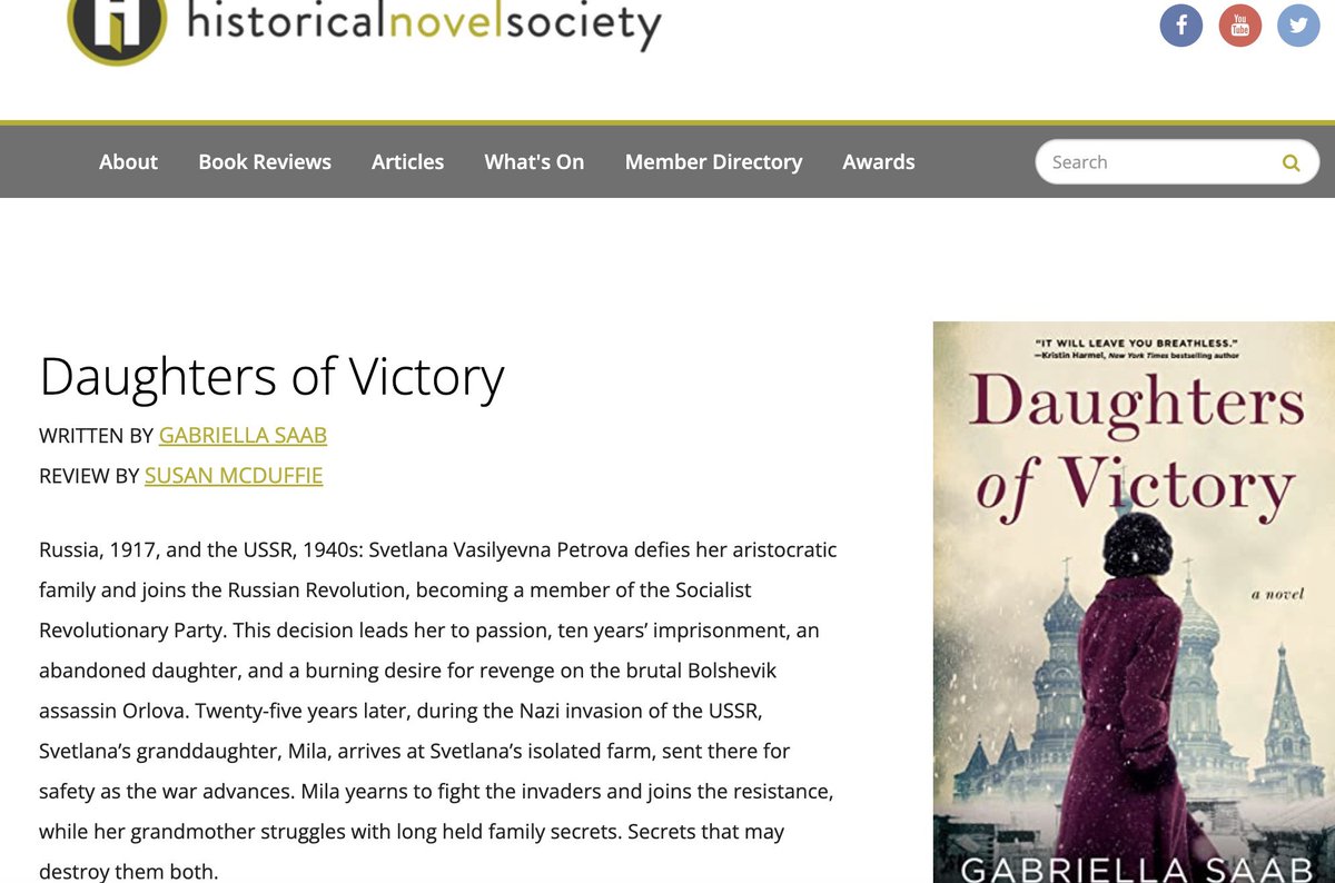 GabriellaSaab_'s tweet photo. “…a sweeping novel of revolution, revenge, & passion: a tale of strong & amazing women… well worth the reader’s time.” ❤️🔥
Thank you SO much @HNS_NA for such a lovely review! #DaughtersofVictory ✨
Full review: https://t.co/EVeiDIxFbD
Get yours: https://t.co/82OVdZKtcW https://t.co/4352YcmMvS