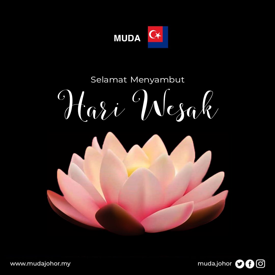 muda_ip's tweet photo. Parti MUDA Johor ingin mengucapkan Selamat Hari Wesak kepada seluruh penganut beragana Buddha di Malaysia.
 
#mudajohor #muda #hariwesak #wesakday https://t.co/0BCglpgulR