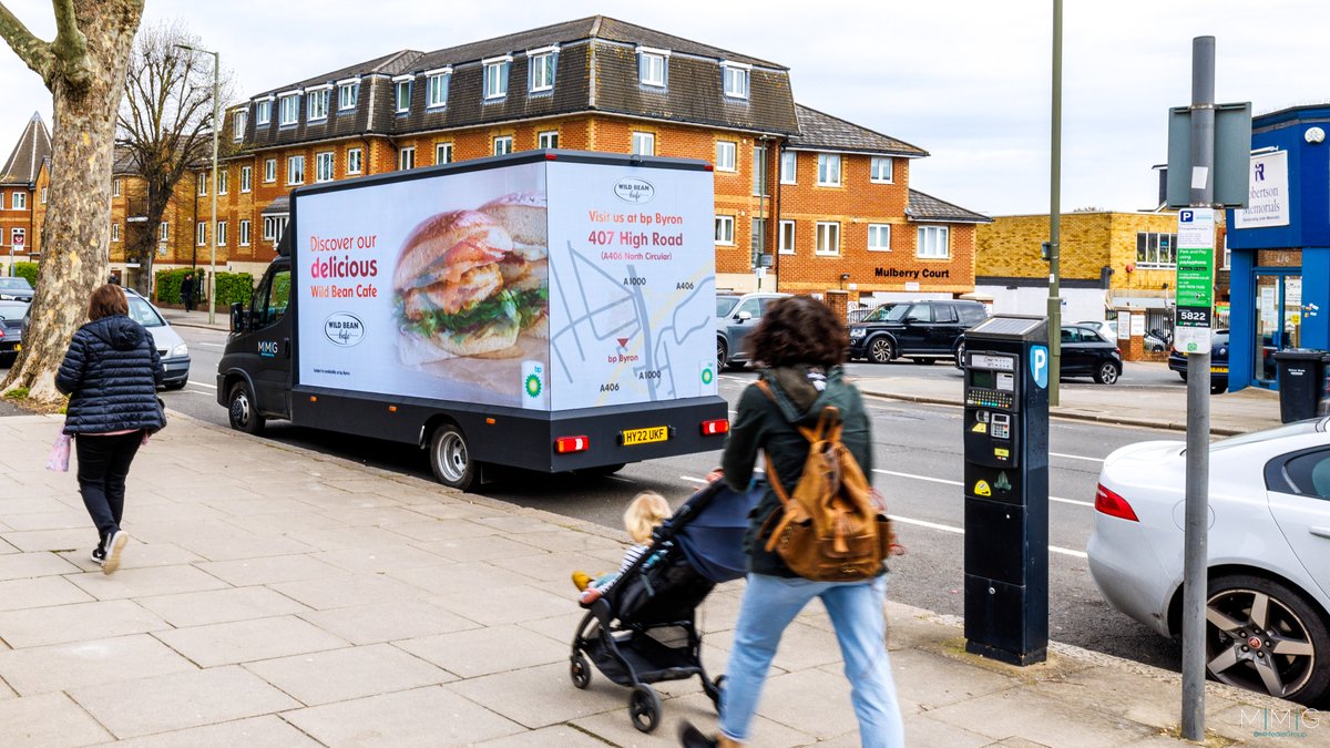MobileMediaOOH's tweet photo. 📸The 'Edge' triple-sided #Digivan
Drawing audiences towards their local filling station, @bp_plc highlighted the #WildBeanCafe's updated menu alongside directions to the site.
#OOH w/ @kineticwwUK & @mindshare_uk https://t.co/TcLdJbyWwh
