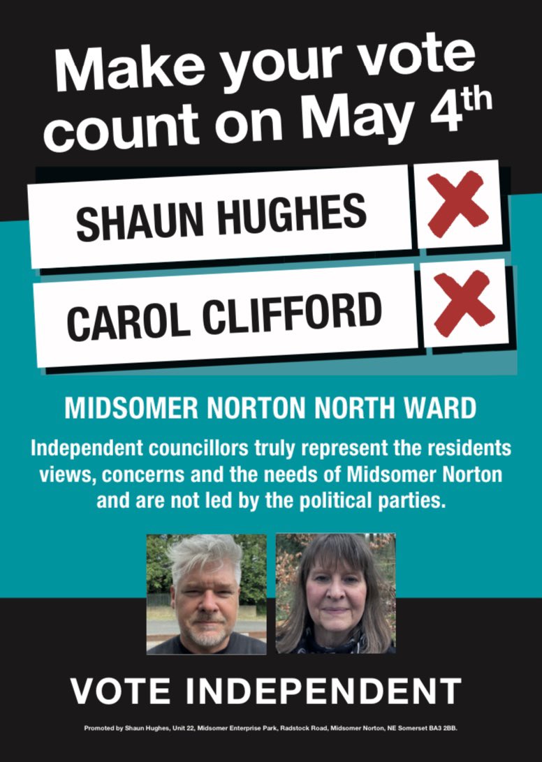 Please remember to vote tomorrow! If any of my residents have questions or issues please give me a call on 01761 408161.