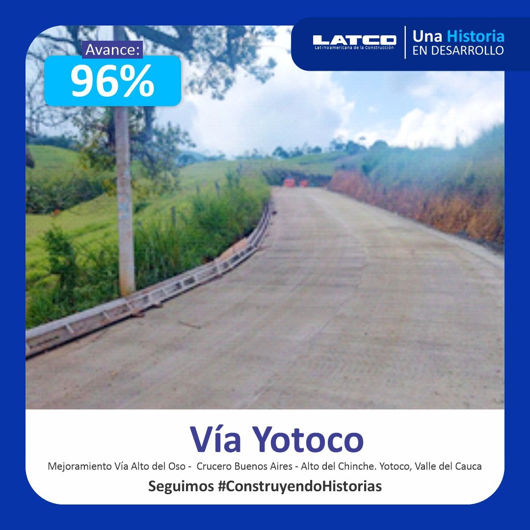 latco_sa's tweet photo. ⌛ 🛻 Así va culminando la historia de la construcción de la Vía Yotoco.                                           

💪 Seguimos #ConstruyendoHistorias                      

#Construcción #Arquitectura #Ingeniería #Remodelacion #ConstructoraCali  #Yotoco https://t.co/rAWuGerwEx