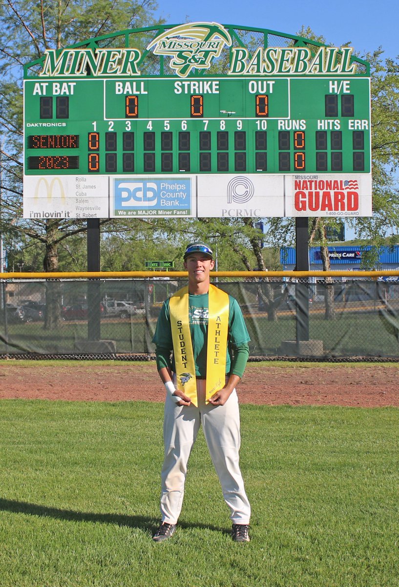 Miners_BSB's tweet photo. Congratulations to Garrett Weiner on earning his student-athlete sash for graduation. https://t.co/bENGj7ghNF