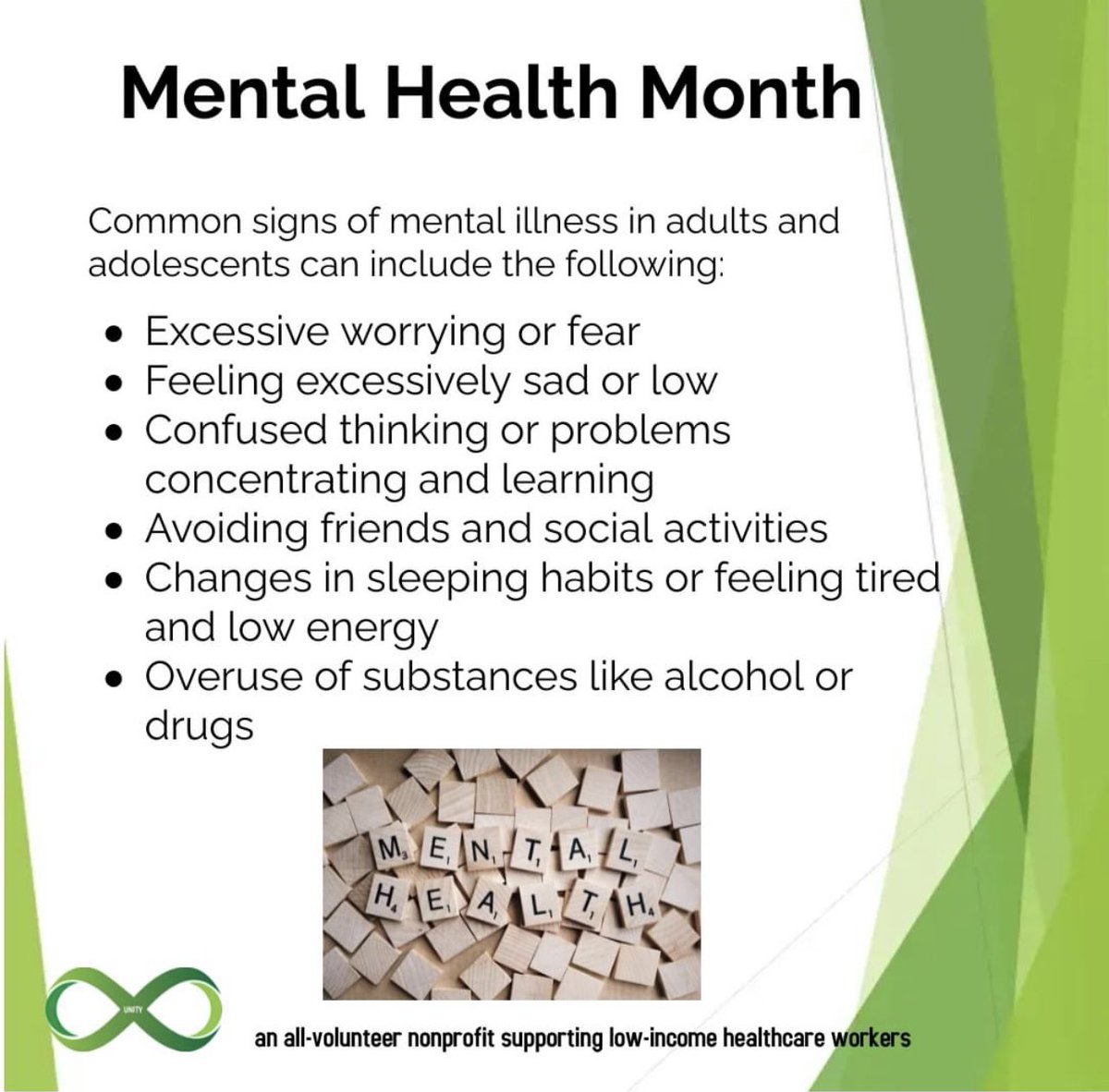 UnityBandsOrg's tweet image. May is Mental Health Awareness Month. Mental health… is not a destination, but a process. Let us promise ourselves that we will never take mental health lightly. #mentalhealth #mentalhealthmatters #mentalhealthsupport #mentalhealthawareness