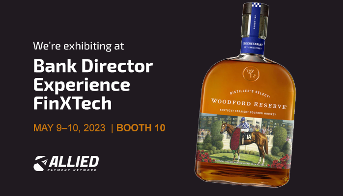 AlliedPayment's tweet photo. Visit #TeamAllied in BOOTH 10 at the @BankDirector #FinXTech Conference to see a brief demo of our #realtime payments, then register to win a commemorative bottle of Woodford Reserve.
#RTP #WoodfordReserve #FastPaymentsFastHorses https://t.co/AwmTvRvqNQ