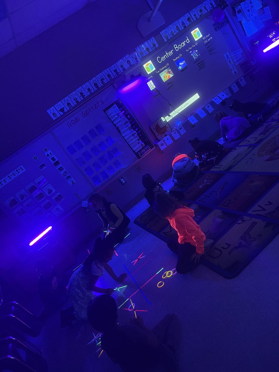 msbfincher's tweet photo. Neon day is glowing in Kinder! These #BuzzWorthy students are writing cvc words, writing stories, and enjoying some games! https://t.co/ynHOqfbVXZ