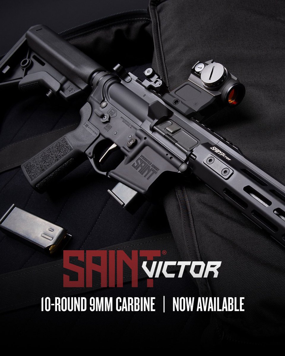 Springfield_Inc's tweet image. The SAINT Victor pistol-caliber carbine brings the popular 9mm cartridge to the SAINT family for the very first time, and is now available in a low capacity configuration for those in restricted locales.