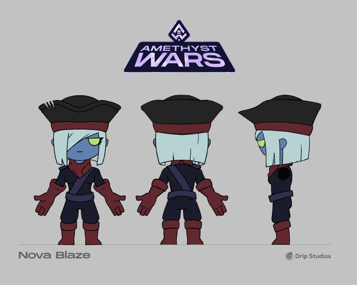 Behind the Scenes Wednesdays 🎥 

Before a character moves on to become a rigged model in <a href="/amethystwars/">Amethyst Wars by Drip Games</a>, they go through several iterations of sketches before the final mock-up. 

Check out Nova Blaze: The Blaster Master, before she came to life in 
3D 🎮