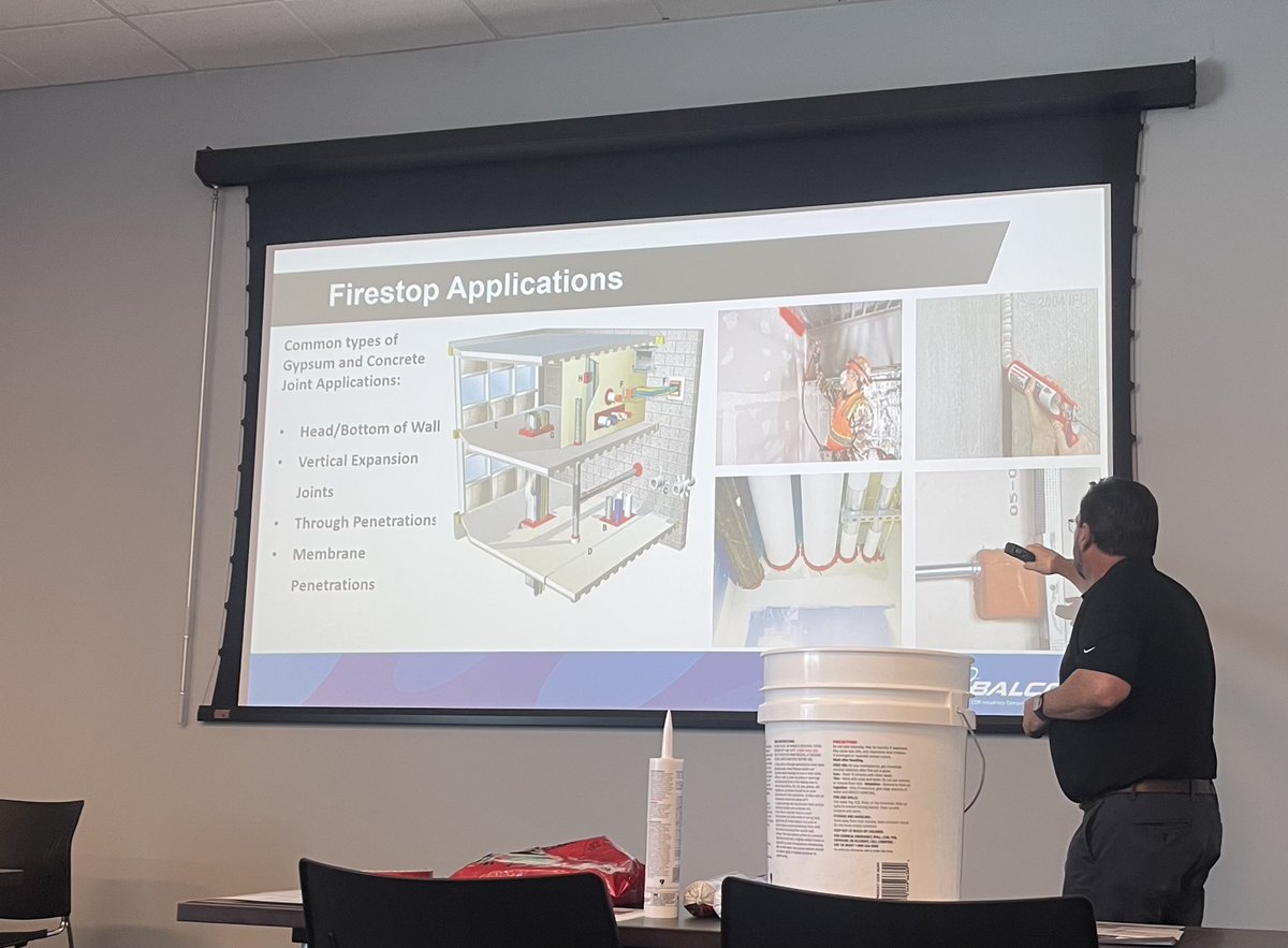 BalcoUSA's tweet image. Steve Cooper doing what he does best! Presenting #firestop solutions to the Smalley and Company in Denver, CO. #Metacaulk