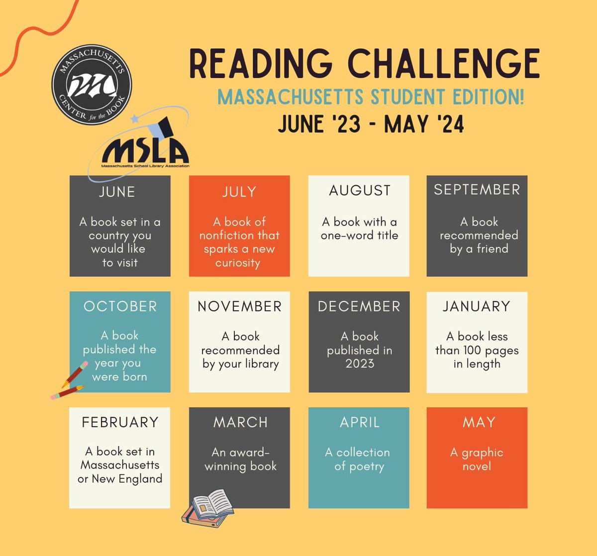 Mass Center for the Book (@massbook) on Twitter photo <a href="/MassBook/">Mass Center for the Book</a> & #MSLA announce the #Massachusetts #Student Edition of the #Reading Challenge! Encourage your #school, #library, #bookstore to partner! Info: ow.ly/UIpm50OcG8R #beanstack#KeepReading <a href="/zoobeanreads/">Beanstack</a> <a href="/MassLibAssoc/">Massachusetts Library Association π</a> <a href="/NEIBAbooks/">New England Independent Booksellers Association</a> <a href="/mblclibraries/">MBLC</a> <a href="/sharonshaloo/">Sharon Shaloo</a> <a href="/MassBook/">Mass Center for the Book</a> & #MSLA announce the #Massachusetts #Student Edition of the #Reading Challenge! Encourage your #school, #library, #bookstore to partner! Info: ow.ly/UIpm50OcG8R #beanstack#KeepReading <a href="/zoobeanreads/">Beanstack</a> <a href="/MassLibAssoc/">Massachusetts Library Association π</a> <a href="/NEIBAbooks/">New England Independent Booksellers Association</a> <a href="/mblclibraries/">MBLC</a> <a href="/sharonshaloo/">Sharon Shaloo</a>