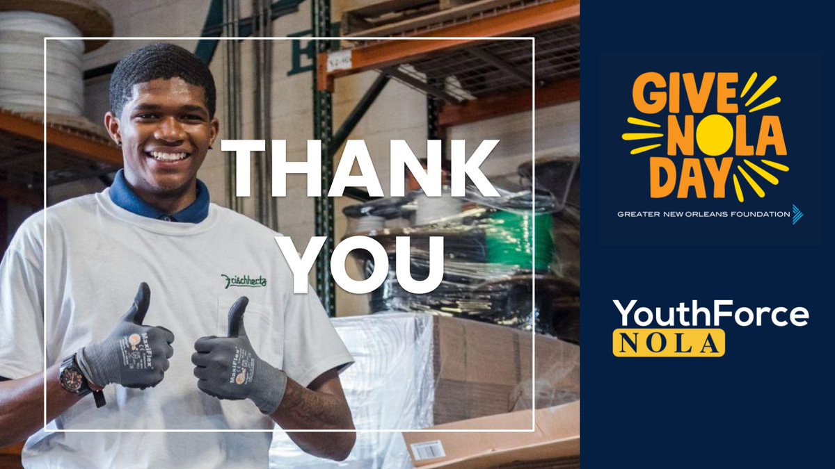 You helped us raise $16,527 to reimagine and strengthen career planning and pathways for students in New Orleans Public Schools. We can’t do any of this without you, our partners and supporters. Our hearts are full. We are grateful. #GiveNOLADay #YouthForceNOLA