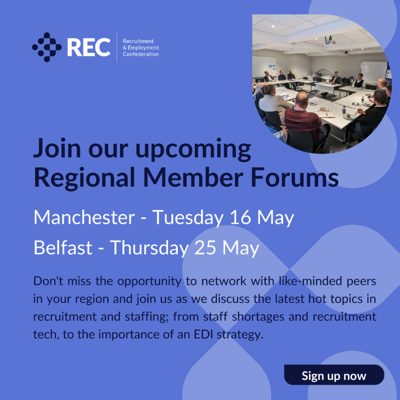 RECmembers's tweet photo. Our upcoming Regional Member Forums are a great opportunity to network with like-minded peers whilst discussing the latest hot topics in recruitment and staffing. Our team will also be on-hand with all the latest support and insight. https://t.co/of1R9Bpg5E
#recmembers https://t.co/FtfwpoEdW7