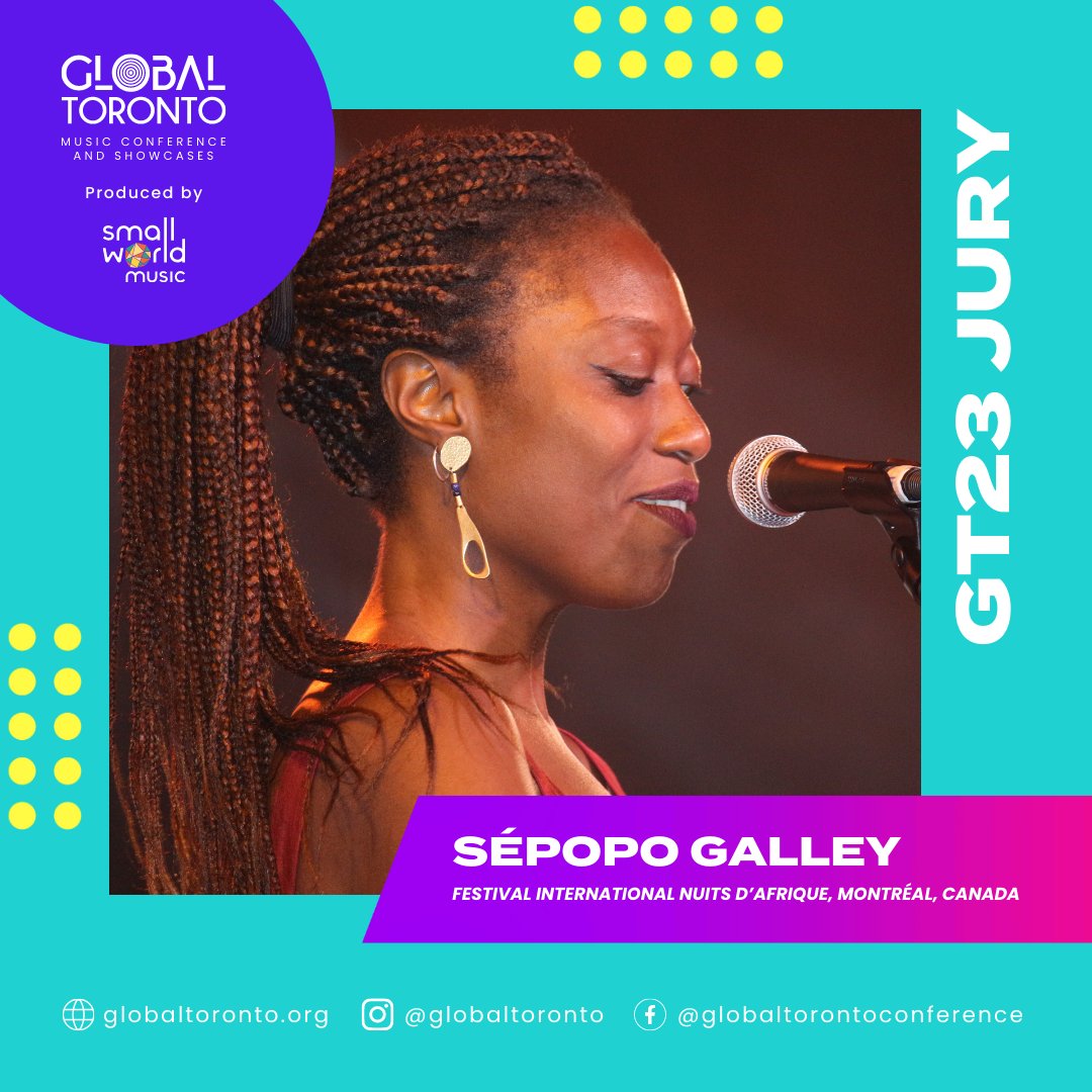 GlobalTOMusic's tweet photo. ✨ Say hello to another #GT23 Juror: Sépopo Galley

Festival International Nuits d’Afrique
Montréal, Canada

Sépopo Galley is determined to produce live shows and to promote global music artists through her work.

Learn more: https://t.co/khY9pnJODW

#GlobalToronto2023 #GT23Jury https://t.co/4ztUV6FfjC