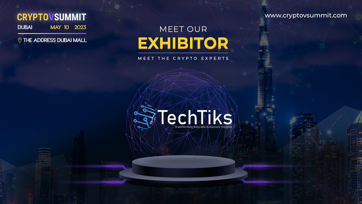 dmsummits's tweet photo. Meet TechTiks Cryptovsummit Exhibitor.

TechTiks offers innovative solutions in data science, custom development, web3, blockchain, &amp; AI.

Meet the best of Crypto at Cryptovsummit Dubai May 10 2023.

Go to https://t.co/3oDm1542ol to learn more.

#cryptovsummit #dubai #crypto #btc https://t.co/uMJBpDgJ47