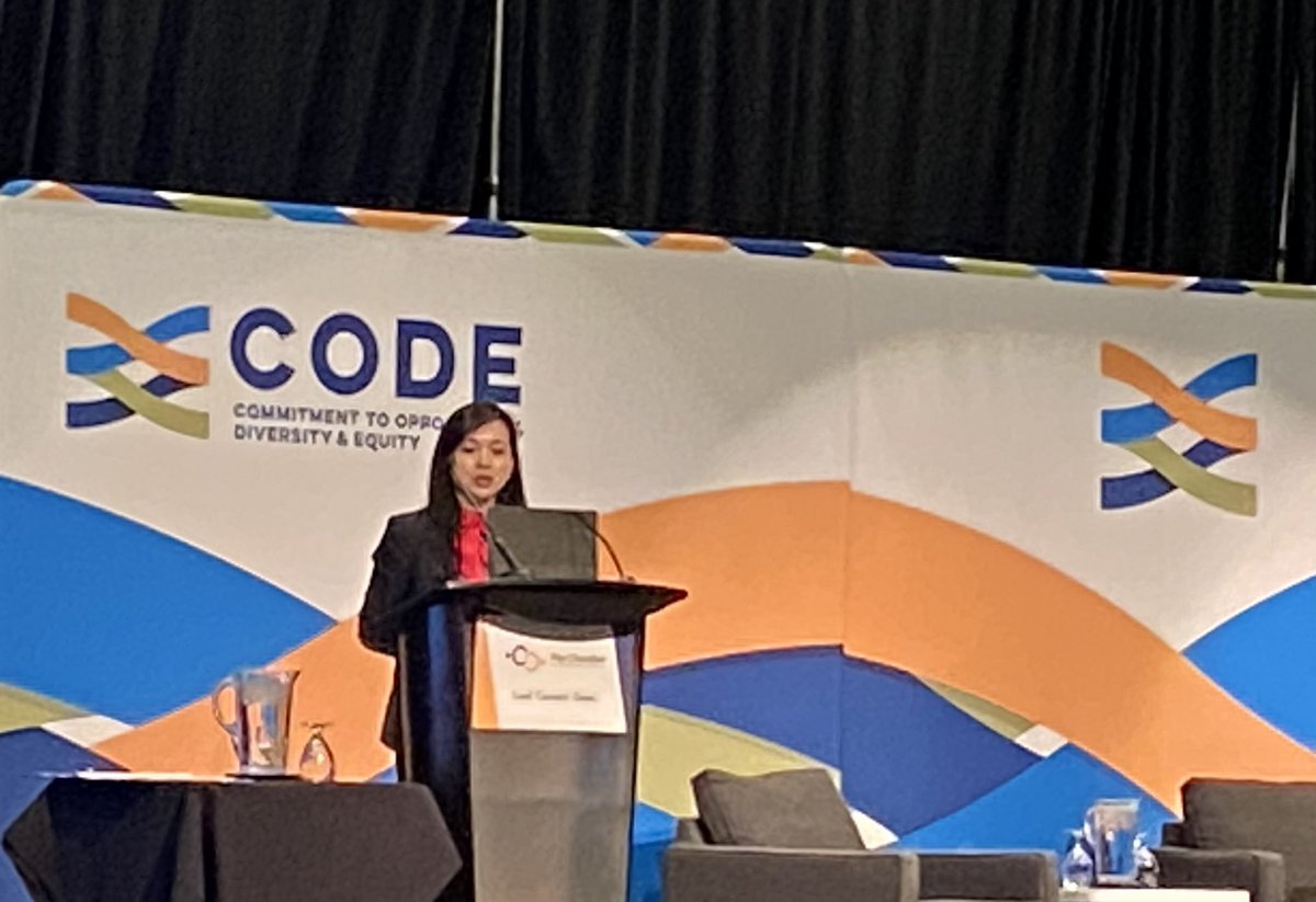 blumczynska's tweet image. Powerful keynote by Anne-Marie Pham @am_pham at the #CODEConference. Diversity (a fact) + Inclusion (a choice) = Belonging (the outcome). Where on the @Deloitte Inclusion Maturity Model is your organization? How do we move from Fairness & Respect to Value & Belonging and further?