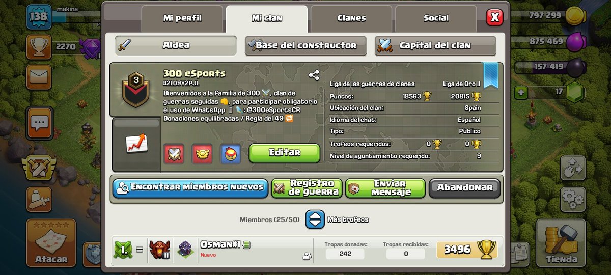 300eSportsCR's tweet photo. 💣 ¡Boooooom! ¡Os presentamos nuestra nueva sección!
🔴 ¡ 300 eSports tendrá clan en #ClashOfClans!
Requisitos:
- Para jugar guerras obligatorio el uso de WhatsApp 📱
- Estar menos loco que @xabieibar
Y sus colegas 🙏
Interesados en unirse manden MD 📩🔥
#go300. https://t.co/LOnzqhoBPJ