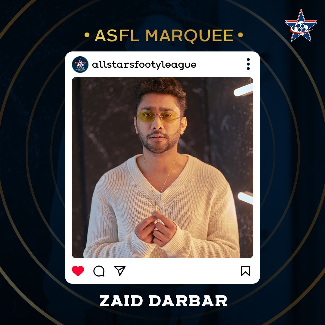 Coming in hot⚡️⚽ welcoming our next marquee #ZaidDarbar 
#ASFL #NewHeroesRising 

#AllStarsFootyLeague #PlayingForHumanity