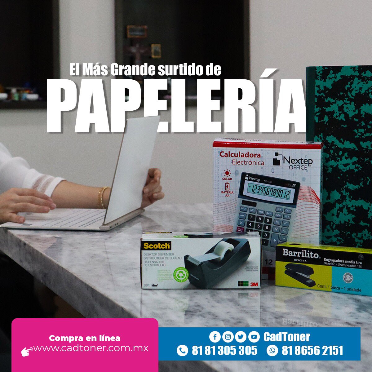 CadToner's tweet photo. ¡El MAS GRANDE en inventario de productos! 😁

Todos los artículos de papelería los encontraras al mejor precio. El inventario más grande de México nos respaldan.

Visita nuestra pagina web https://t.co/N1Bvm8gAQB 

☎️ 81-81-305-305
📞 8186562151

#ElMasGrande #Cadtoner https://t.co/re4TOLH4UR