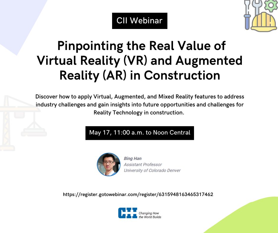 Discover how to apply Virtual, Augmented, and Mixed Reality features to address industry challenges. Join us!

Date: May 17, 11:00 a.m. to Noon Central
Register: register.gotowebinar.com/register/63159…