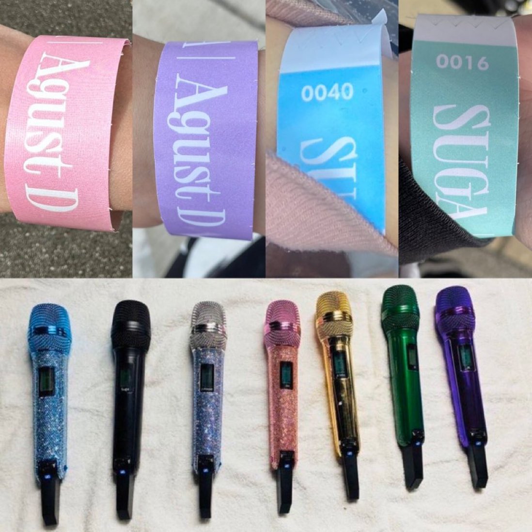 หะ อย่าบอกนะ สายรัดข้อมือคอนพี่ยุนกิจะเป็นสีตามเมมเบอร์อะ ถ้าใช่คือเริ่มด้วย พี่จิน>จองกุก>นัมจุน>แทฮยอง มารอลุ้นอีก 3 วันว่าจะเป็นสีตามไมค์ไหม ถ้าใช่คือกูร้องไห้เลยนะㅠㅠㅠ