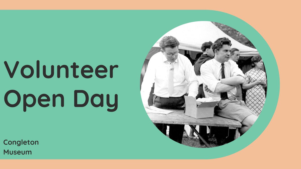 CongletonMuseum's tweet image. Come along to our Volunteer Open Day on 1 June 2023 @ 1pm! Be part of a wonderful community and help preserve Congleton's history. 

Book free tickets 👇eventbrite.co.uk/e/volunteer-op…

Includes a hot drink, biscuits, and an exclusive museum tour. 

#museums #volunteering #openday