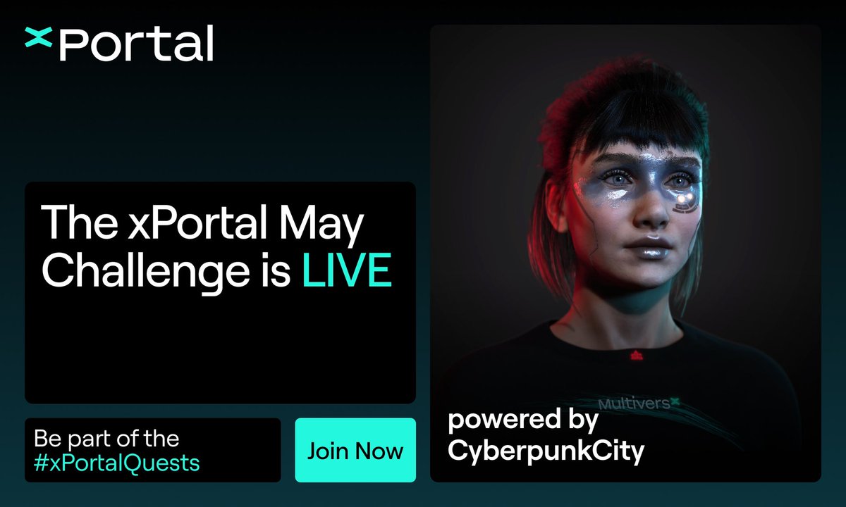 xPortalApp's tweet image. In March we joined the space arcade. Last month, we fought alongside real-world superheroes. Now, it’s time to start exploring 🥁… the Metaverse.

Engage with the app daily and earn your piece of @cyberpunkcity.
