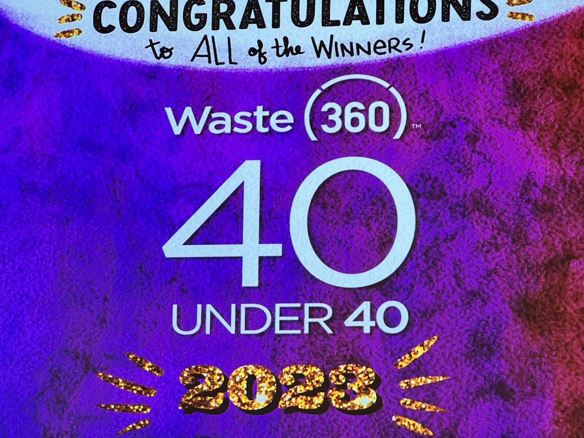 Congratulations to our CEO Matt Wampler on receiving one of the @Waste360 #40under40 award at the @Waste_Expo yesterday in New Orleans! 
#foodwastereduction #wasteexpo2023